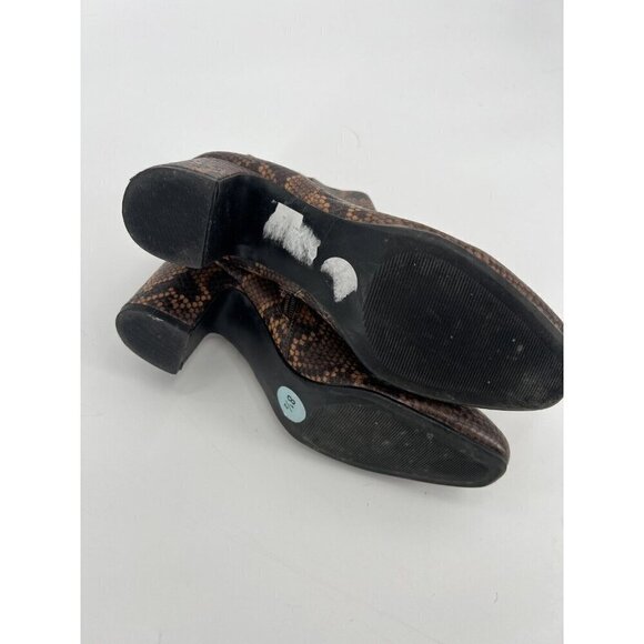 AK Anne Klein  Get it Women's Snake Skin Ankle Boots Brown Size 8.5 - Picture 10 of 10